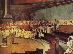 Numantino spectators of the first public striptease. 